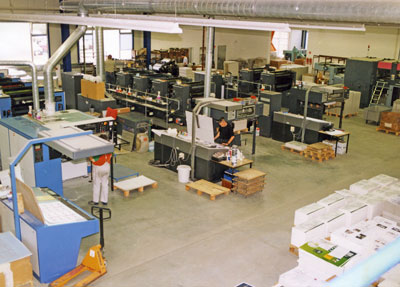 Drucksaal im Neubau 1995 - Mugler Masterpack
