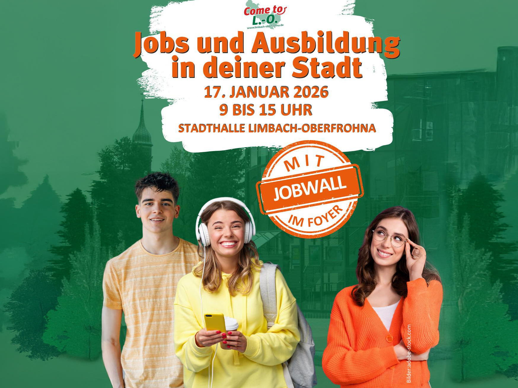 Ausbildungsmesse_Social Media 1080 x 1350 px Teaser "Jobs und Ausbildung in deiner Stadt" am 17. Januar 2026