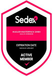 Sedex-Mitgliedschafts-Badge als Nachweis unseres Engagements für verantwortungsvolle und transparente Lieferketten.